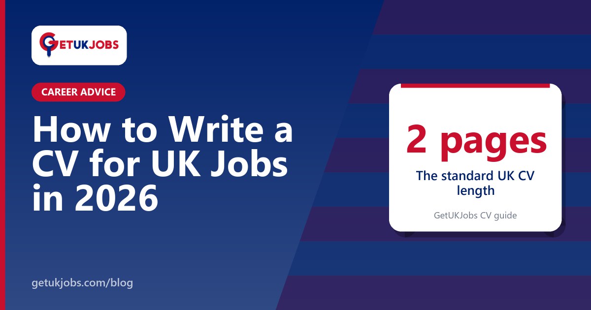 Job seeker writing a UK CV on a laptop